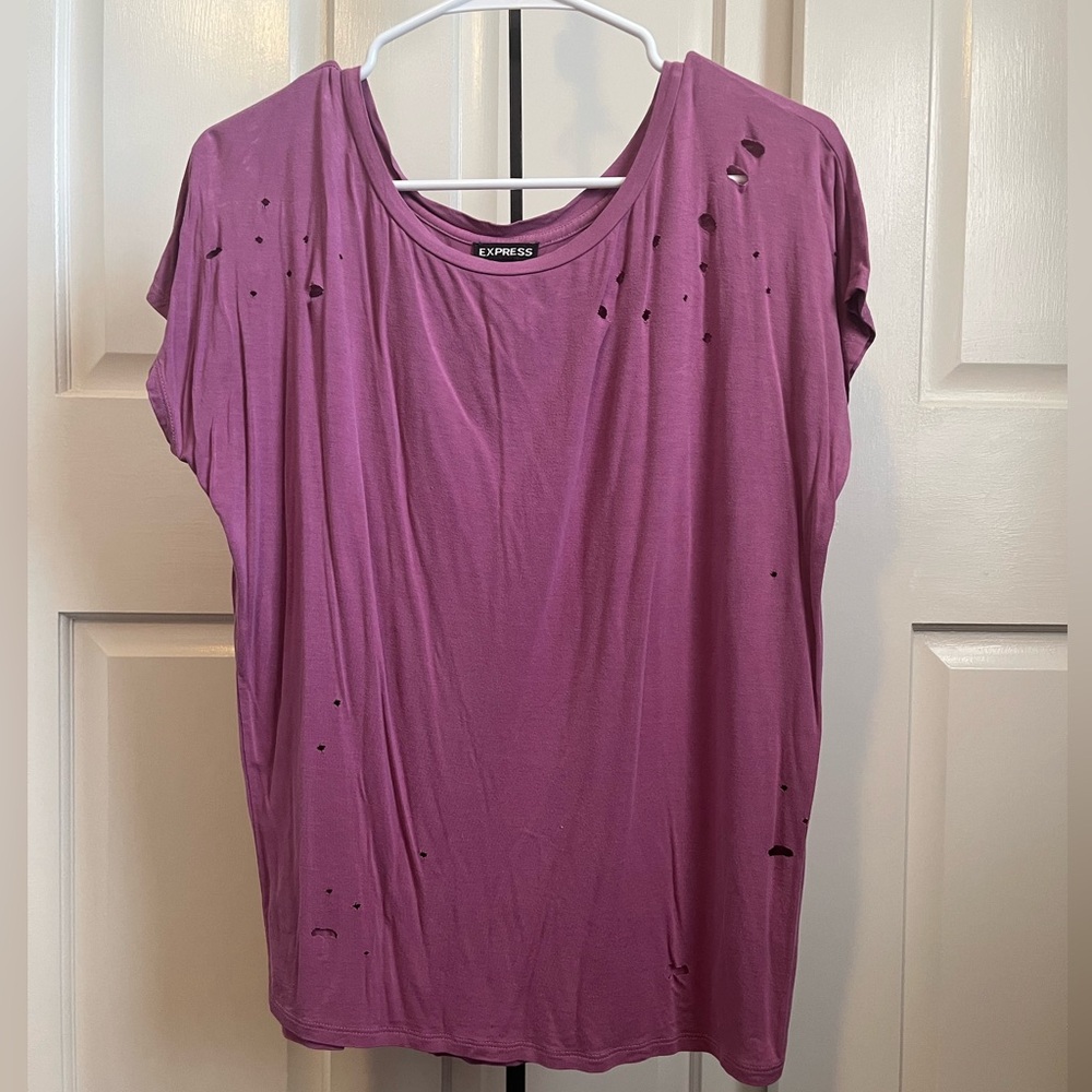 Express Distressed Loose Fit Tee